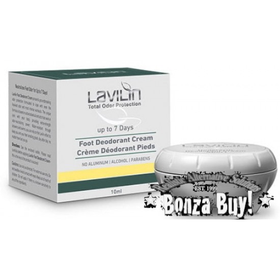 Lavilin 72 Hour FOOT Deodorant Cream 100g Aluminum, Alcohol, Paraban FREE Up to 1 Year supply! Lavilin 72 Hour FOOT Deodorant Cream 100g Aluminum, Alcohol, Paraban FREE Up to 1 Year supply!