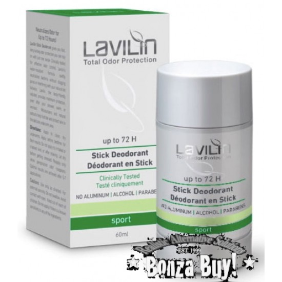 Lavilin 72 Hour SPORT SAFE Stick Deodorant - Aluminum, Alcohol, Paraban FREE Lavilin 72 Hour SPORT SAFE Stick Deodorant - Aluminum, Alcohol, Paraban FREE