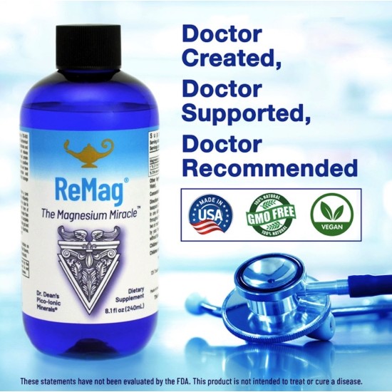 Remag Magnesium Liquid Supplement 240ml Dr Carolyn Deans MAGNESIUM MIRACLE™ Pico-Ionic Remag Magnesium Liquid Supplement 240ml Dr Carolyn Deans MAGNESIUM MIRACLE™ Pico-Ionic