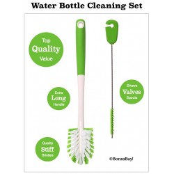 Bottle Brush Extra Long Stiff Nylon with straw & spout cleaner set