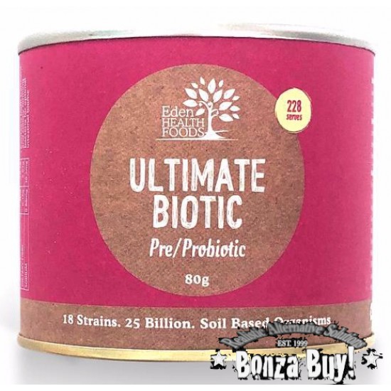 Ultimate Biotic 80g 228 serves of Pre/Probiotic 15 Strains Organic Vegan SBO (Eden Health) Ultimate Biotic 80g 228 serves of Pre/Probiotic 15 Strains Organic Vegan SBO (Eden Health)