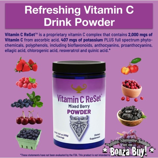 Dr Carolyn Dean’s Vitamin C powder Ascorbic acid + Potassium + berries acerola cherry 420g 60 servings Dr Carolyn Dean’s Vitamin C powder Ascorbic acid + Potassium + berries acerola cherry 420g 60 servings